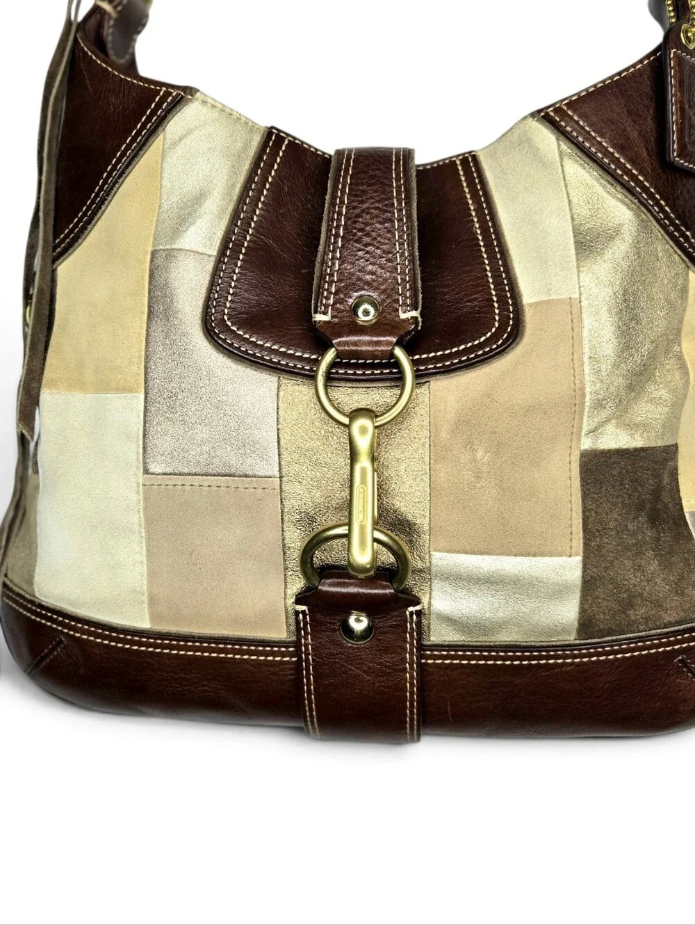 Coach Patchwork Hobo handbag. Brown/gold.